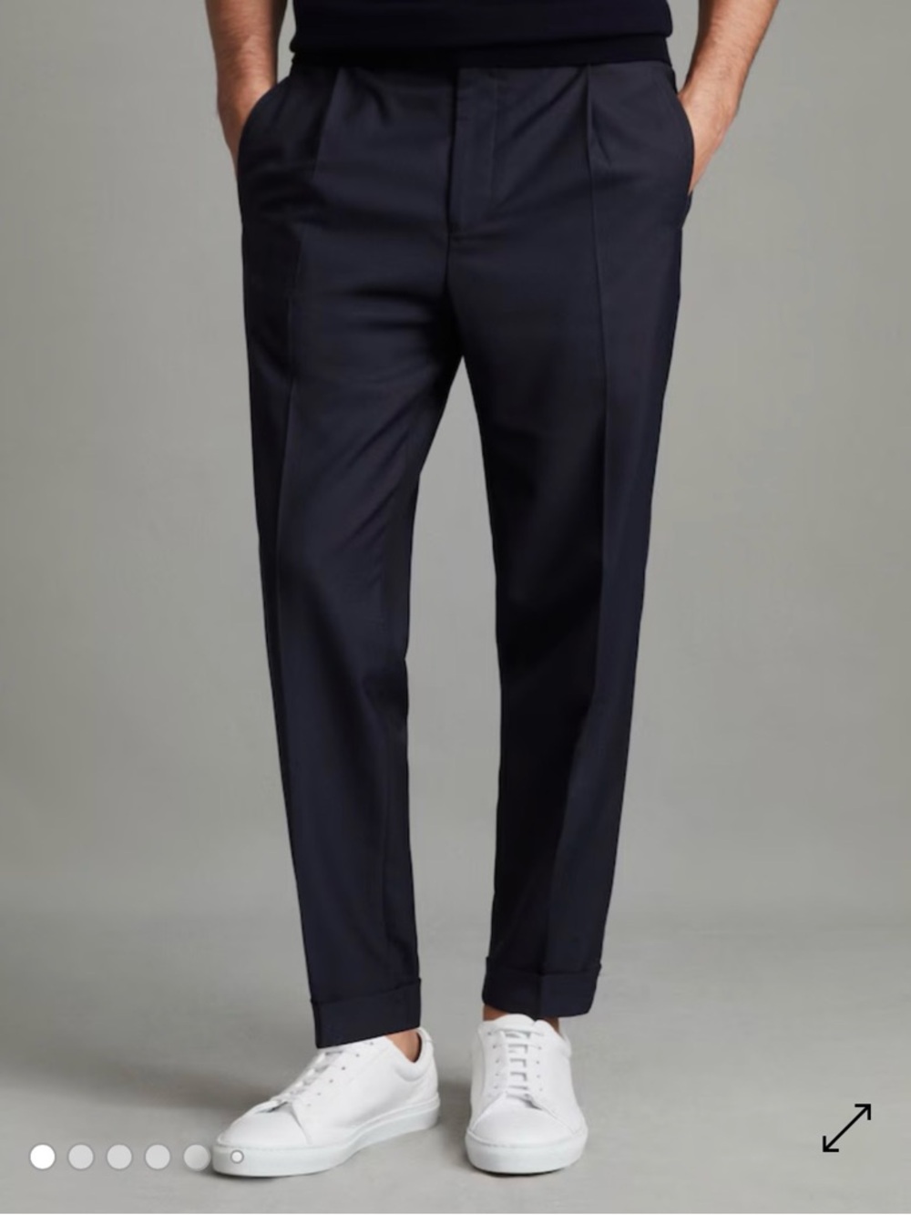 Reiss Relaxed Drawstring Trousers Navy
